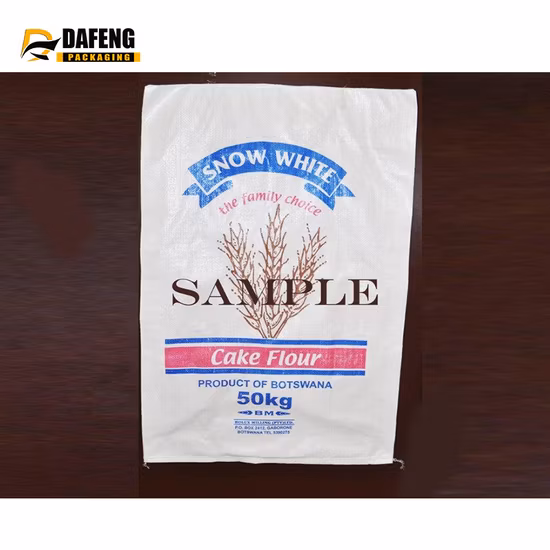 Manufacturer Polypropylene Bag Plastic PP Woven Raffia Bags 25kg 50kg PP Bag PP Reusable Waterproof Liner PP Bag for Sugar Salt Agricultural Cement Sand