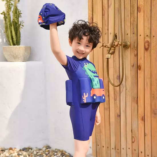 Детские купальники из спандекса. Купальники для мальчиков. Цельный купальник с короткими рукавами.