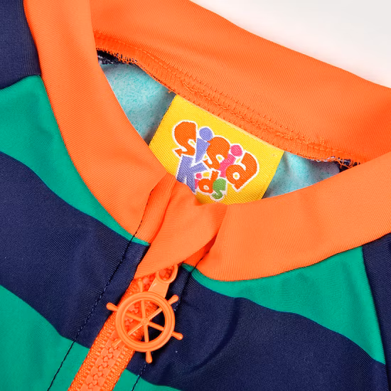 Детский купальник Rush Guard для мальчиков с логотипом, верхняя рубашка с молнией по центру спереди